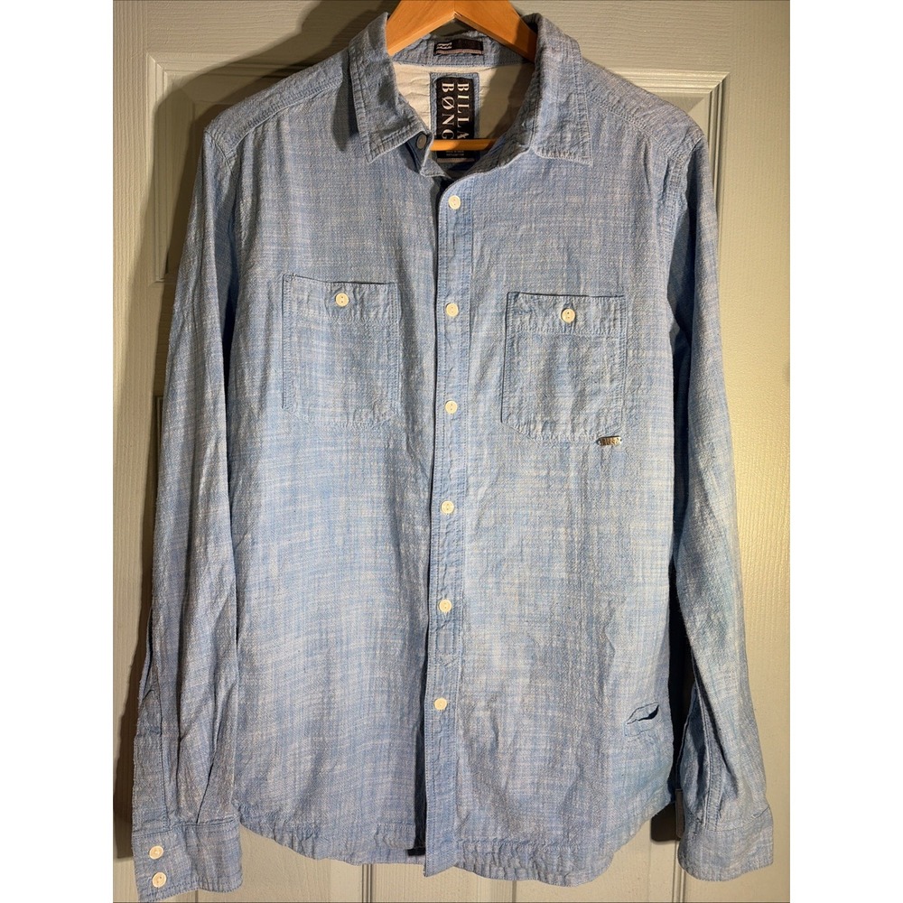 Billabong Long Steve Button Down Shirt Men's Medium. 109% Cotton.
